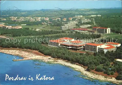 Katoro Hoteli Koral Fliegeraufnahme Strand Kat. Umag Umago Istrien