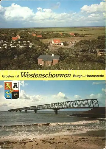 Westenschouwen Panorama Strand Bruecke Wappen