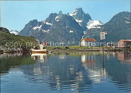 Norwegen Norge View of Raftsundet Mountains Kat. Norwegen