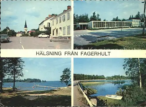 Fagerhult Strassenpartie Kirche Strandbad See