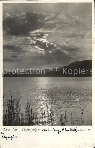 Woerthersee Abendstimmung Kat. Oesterreich