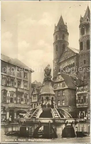 Worms Rhein Siegfriedbrunnen Kirche Kat. Worms