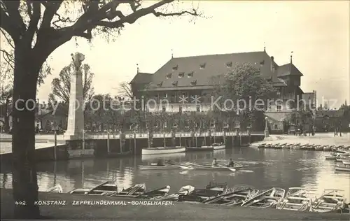 Konstanz Bodensee Zeppelindenkmal Gondelhafen Kat. Konstanz