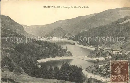 Rochetaillee Saint Etienne Barrage du Gouffre d Enfer Stempel auf AK Kat. Saint Etienne