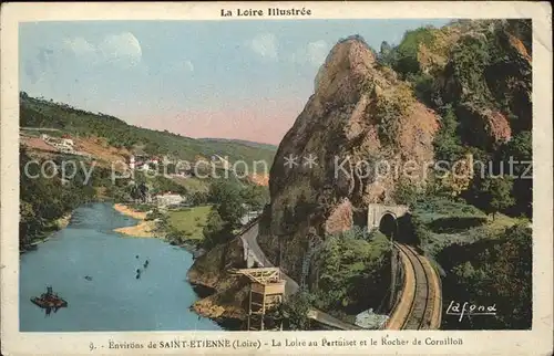 Le Pertuiset La Loire et le Rocher de Cornillon Chemin de Fer Kat. Le Pertuiset