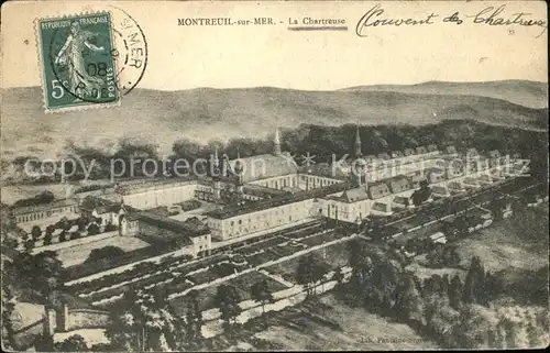 Montreuil sur Mer Chartreuse Stempel auf AK