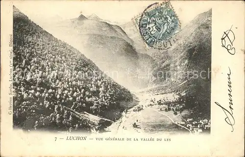 Luchon Haute Garonne Vallee du Lys Montagnes Stempel auf AK Kat. Bagneres de Luchon