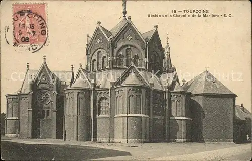 Tourcoing Nord Abside de la Chapelle de la Marliere Stempel auf AK Kat. Tourcoing