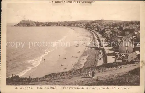 Val Andre Vue generale de la Plage prise des Murs Blancs