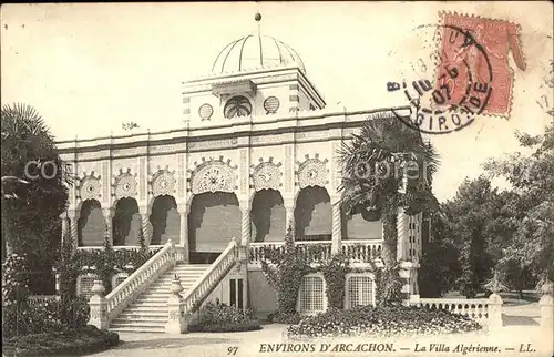 Arcachon Gironde Villa Algerienne Stempel auf AK Kat. Arcachon