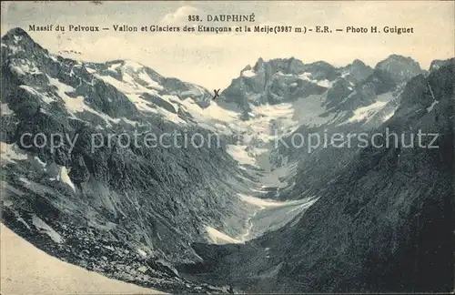 Dauphine Massif du Pelvoux Vallon et Glaciers des Etancons et la Meije Kat. Grenoble