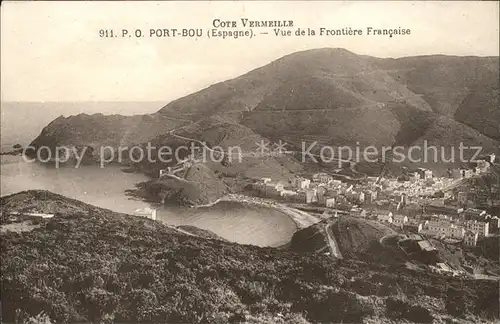 Port Bou Vue de la Frontiere Francaise Cote Vermeille Kat. Miramar Andalucia