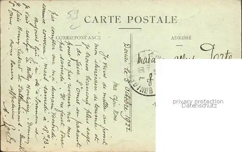 Douai Nord Eglise Saint Pierre Tour Stempel auf AK Kat. Douai