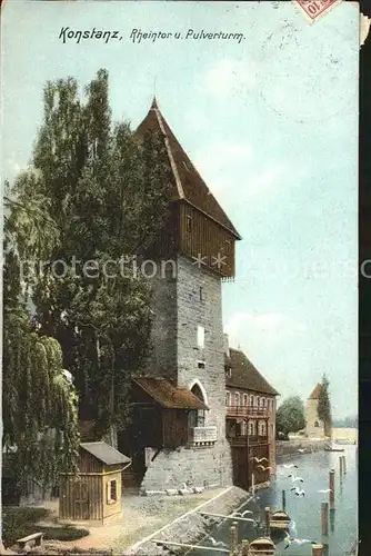 Konstanz Bodensee Rheintor und Pulverturm Kat. Konstanz