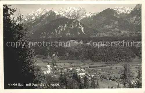 Markt Haus Ennstal Panorama mit Dachsteingruppe Kat. Oesterreich