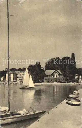 Balatonfuered Kikoetoereszlet Hafen Segelboot Kat. Ungarn