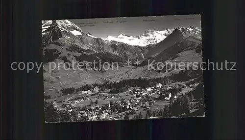 Adelboden Talabschluss mit Wildstrubel Engstligfaelle und Boden Alpenpanorama Kat. Adelboden