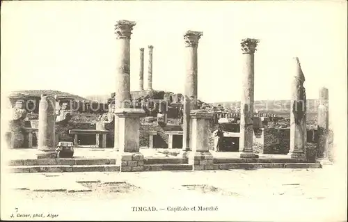 Timgad Ruines Romaines Capitole et Marche Ruinen Antike Staette Kat. Algerien