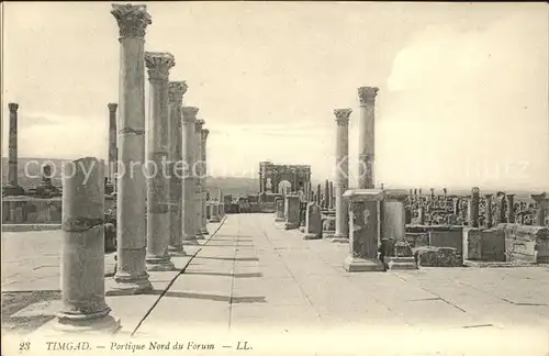 Timgad Ruines Romaines Portique Nord du Forum Ruinen Antike Staette Kat. Algerien