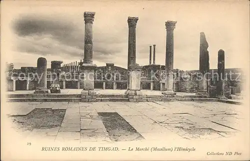 Timgad Ruines Romaines Marche l Hemicycle Ruinen Antike Staette Kat. Algerien