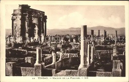 Timgad Ruines Romaines Maison de la Piscine Ruinen Antike Staette Kat. Algerien