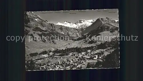 Adelboden Panorama Talabschluss mit Boden und Wildstrubel Berner Alpen Kat. Adelboden