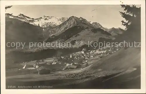 Adelboden Panorama mit Wildstrubel Berner Alpen Kat. Adelboden