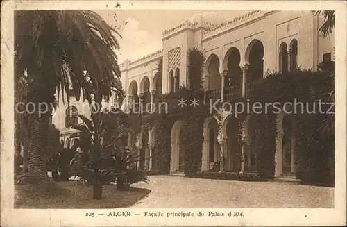 Alger Algerien Facade principale du Palais d'Ete / Algier Algerien /
