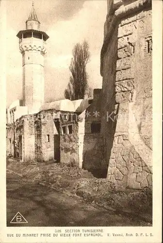 Bizerte Vue due Minaret du vieux Fort Espagnol Kat. Tunesien