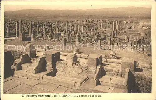 Timgad Ruines Romaines Latrines publiques Antike Staette Kat. Algerien