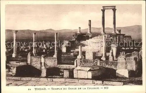 Timgad Ruines romaines Temple du Genie de la Colonie Ruinen Antike Staette Kat. Algerien
