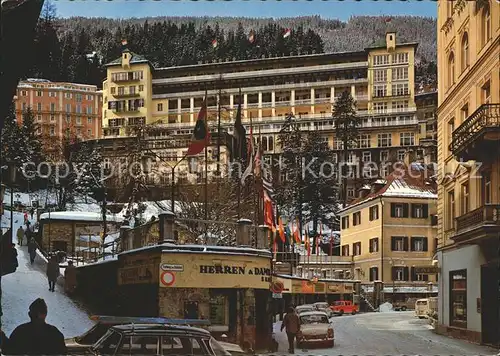 Badgastein Strassenmotiv mit Hotel Bellevue Wintersportplatz Kat. Bad Gastein