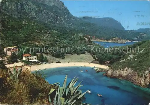 Paleokastritsa Korfu Panorama Bucht Kat. Insel Korfu