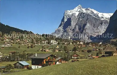 Grindelwald Sommerpanorama mit Wetterhorn Berner Alpen Kat. Grindelwald