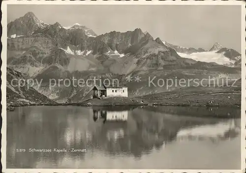 Zermatt VS Schwarzsee Kapelle Bergsee Walliser Alpen Kat. Zermatt