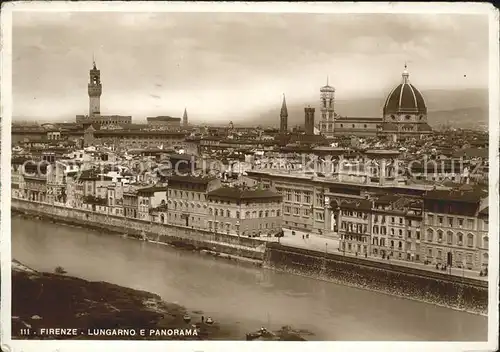 Firenze Toscana Lungarno e Panorama Kat. Firenze