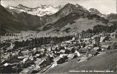 Adelboden Panorama mit Wildstrubel Berner Alpen Kat. Adelboden