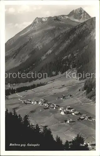 Mathon Tirol mit Gaisspitz Kat. Oesterreich