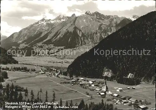 Stockach Tirol im Lechtal mit Holzgau und Hohes Licht Kat. Bach Tirol