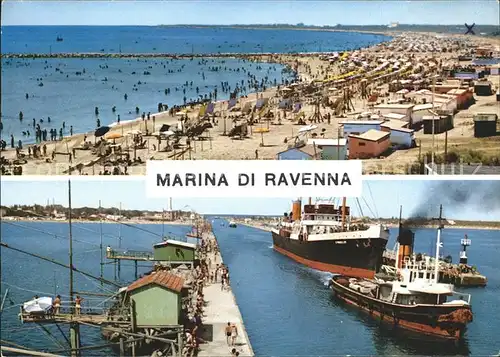 Marina di Ravenna Dampfer Strand Kat. Italien