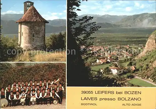 Leifers Laives Suedtirol alte Tracht Berge Dorf Kirche Kat. Bozen Suedtirol