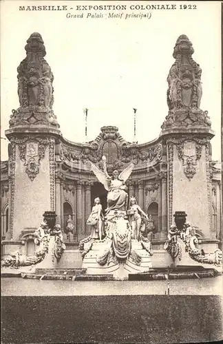 Exposition Coloniale Marseille 1922  Grand Palais Motif principal Kat. Marseille