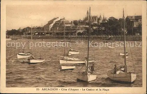 Arcachon Gironde Bateau Casino et la Plage Kat. Arcachon