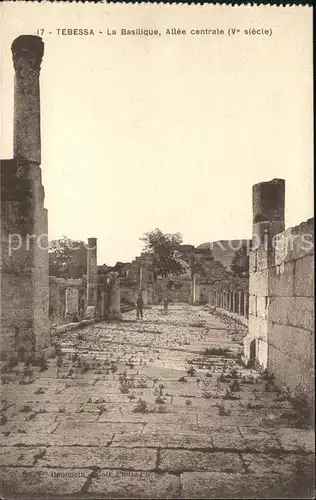 Tebessa Basilique Allee centrale V siecle Ruinen Antike Kat. Algerien