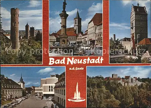 Neustadt Saale Turm Brunnen Denkmal Strassenpartie Schloss