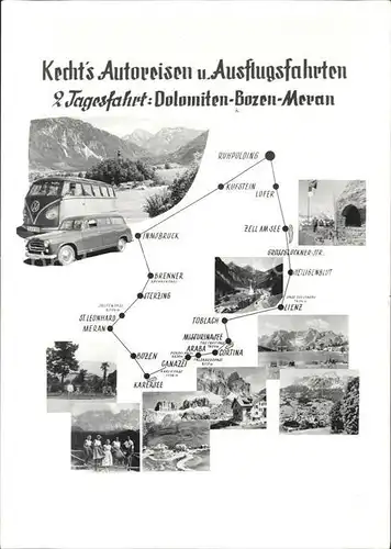 Dolomiten Bozen   Meran Kechts Autoreisen Reiseroute Kat. Italien