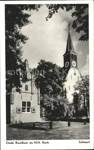 Schoorl Oude Raadhuis en NH Kerk Kirche Kat. Bergen Niederlande