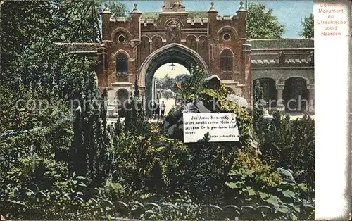 Naarden Comenius Monument en Utrechtsche poort Kat. Niederlande