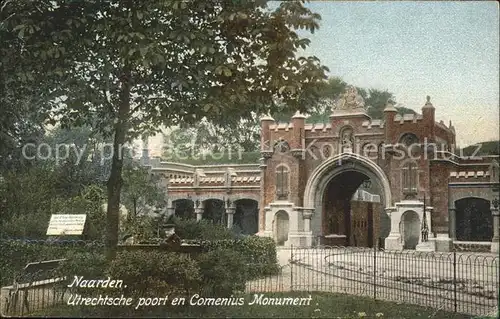 Naarden Utrechtsche poort met Comenius Monument Kat. Niederlande