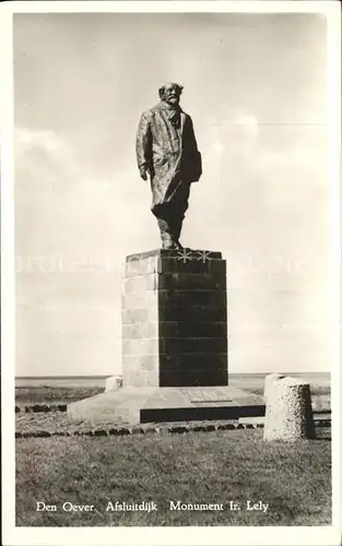 Afsluitdijk Monument Ir Lely Standbeeld Statue Kat. Niederlande